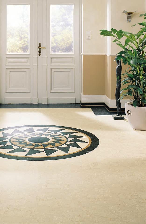 Especially high quality trendy coverings and Design floors with stone or wood appearance need special care as protection against scratches and mechanical wear.