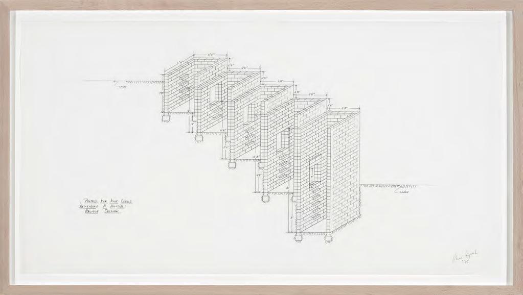 Project for Five Wells Descending a Hillside, 1975 Set of two drawings,