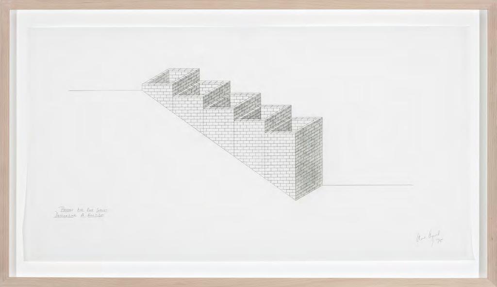 1: Project for Five Wells Descending a Hillside, 1975 Framed: 58.7 x 101.