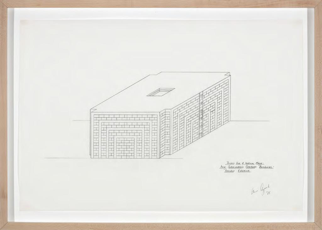 1: Project for a Vertical Maze: Four Superimposed Cruciform Buildings: Exterior, 1975