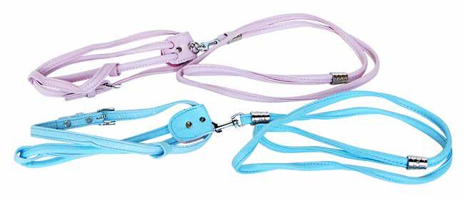 LH-N001P Harness with Lead - Pastel Pink $5.