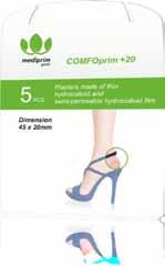 COMFOprim +20 COMFOprim +68 Hydrocolloid dressings COMFOprim +20 for dry and wet calluses Hydrocolloid dressings COMFOprim +68 for dry and wet calluses COMFOprim +20 dressings are made of based