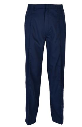 zip / Two hip pockets, one chest pen pocket / 67% polyester 33% cotton / Sizes XS - 3XL / Zip fly with hook and bar fastening / Two hip pockets / One back pocket and belt loops /