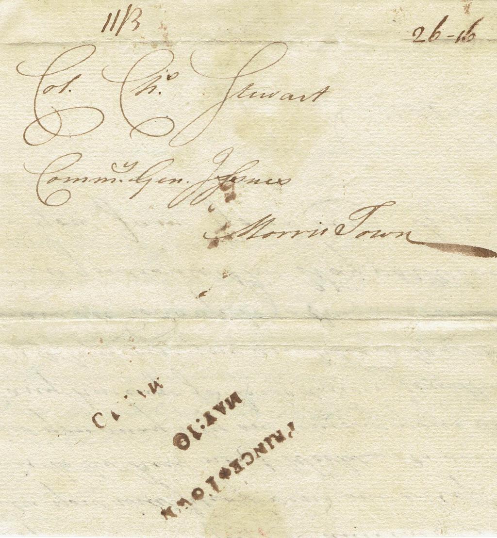 The American Revolution PRINCE*TOWN 1780 This folded letter from Princeton to Morristown, dated May 10, 1780, is the only reported use of this brown two-line Prince*Town straight line handstamp in