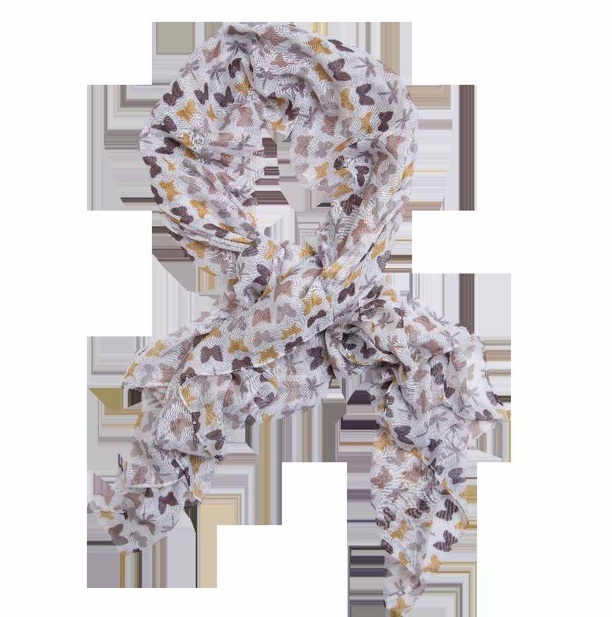 SERENA SCARF MB9908 Custom-created butterfly & dragonfly print in shades of