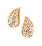 A Private Collection of Jewellery 59 HA950/255 A pair of modern diamond set earrings each of drop shape, pavé set with graduated round brilliant cut