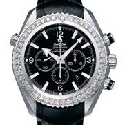 2046 2046 OMEGA A STAINLESS STEEL AND DIAMOND-SET CHRONOGRAPH WRISTWATCH WITH DATE SEA MASTER, CASE NO.