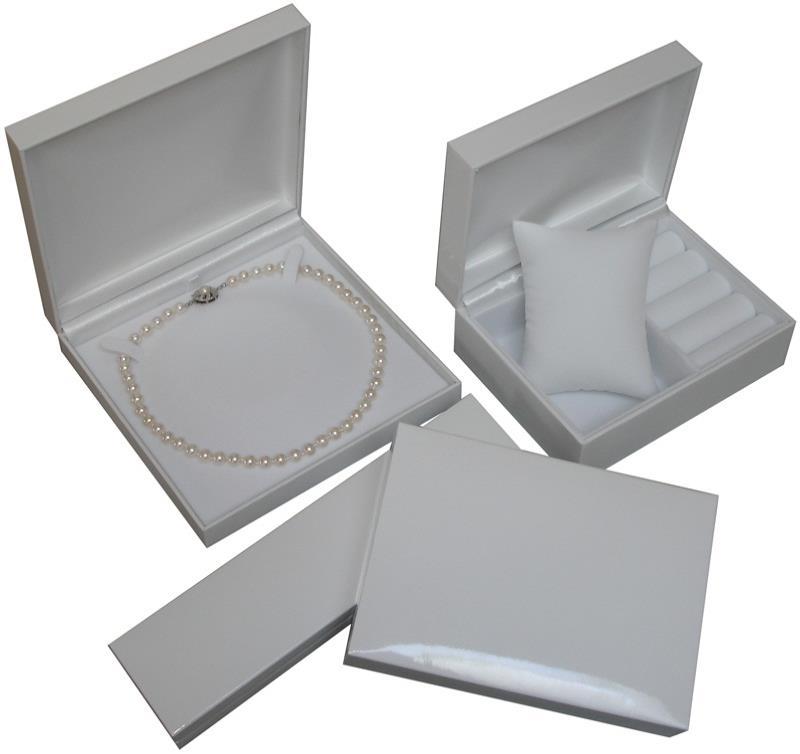 Snow White Series 3900 Glossy white jewellery boxes New luxurious series with glossy white surface.