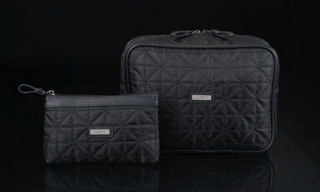 80157 60962 80156 60963 Alexia 60962 Large cosmetic box Color: Black quilted 28 x 20 x 8,5 cm Quality: PU Inside details: 6 large