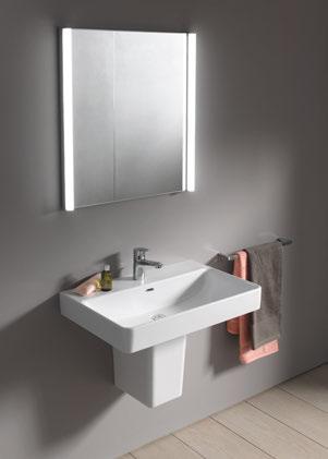 LAUFEN PRO S With lots of sensitivity Peter Wirz brought about a systematic, production-optimised evolution of the PRO concept: Thanks to its slim silhouette and clearly-defined radii, the washbasin