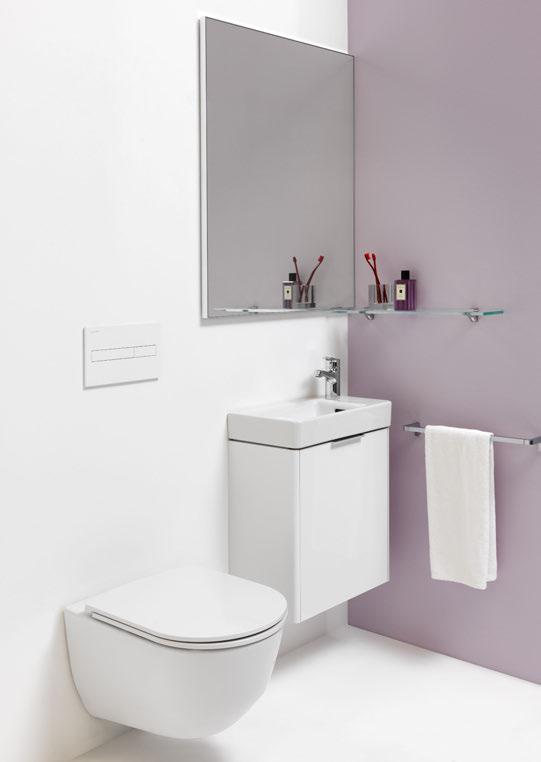 LAUFEN PRO LAUFEN PRO S small washbasin 48, tap bank right LAUFEN PRO wall-hung WC
