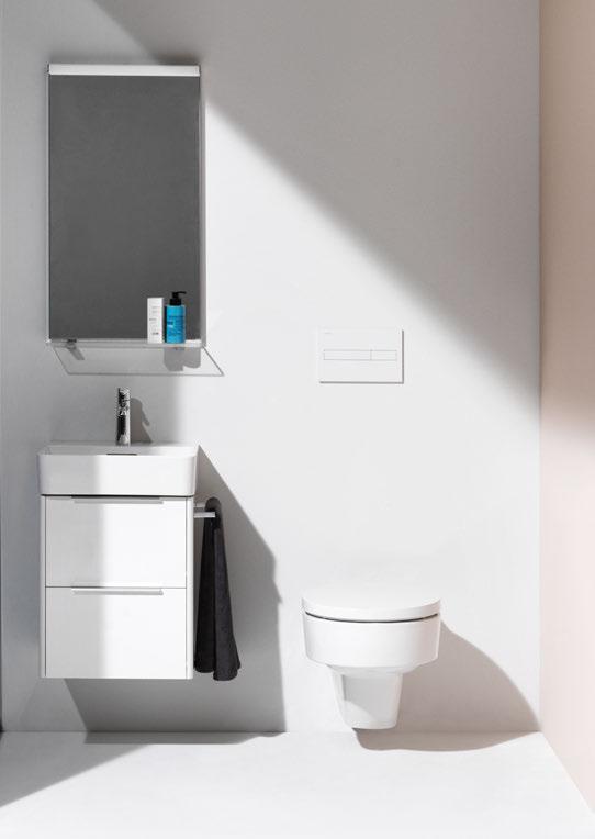VAL small washbasin 45; basin mixer; wall-hung WC rimless BASE for VAL vanity unit