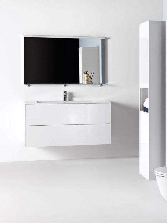 BASE PRO S combipack washbasin slim 120 with vanity unit BASE BASE tall cabinets PRO