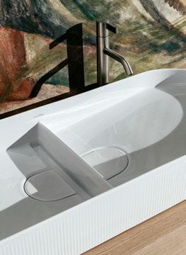SONAR Double bowl washbasin with surface structure KARTELL BY LAUFEN Faucets SONAR Double bowl washbasin without / with surface structure Small washbasin / undersurface ground, incl.