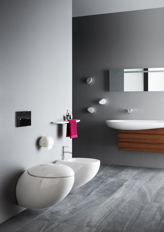 ILBAGNOALESSI ONE vanity washbasin 160; wall-hung WC rimless ; wall-hung bidet;