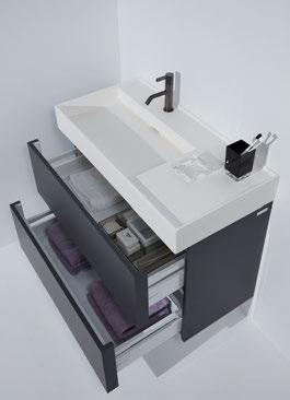 LAUFEN Washbasin 90; washbasin mixer; vanity unit; tumbler