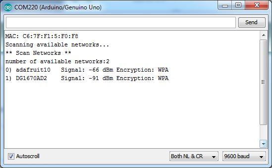 Scanning WiFi Now that you have the right firmware version, lets scan for network! Run the WiFi101->ScanNetworks example to see a list of available visible networks Don't forget to add WiFi.