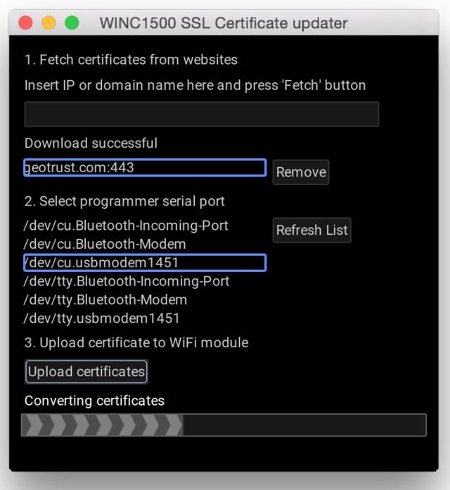 You can also use the GUI which is nice and will also let you fetch the certificate and upload it directly.