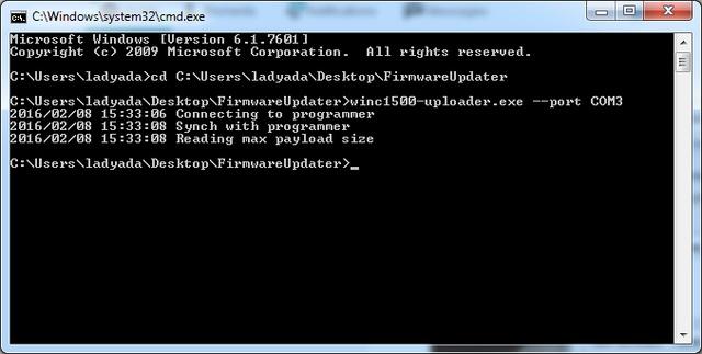 Download WiFi101 Firmware Updater http://adafru.it/leu Command Line Usage Windows Uncompress it on your desktop.