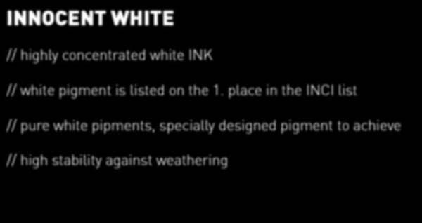 place in the INCI list // pure white pipments,