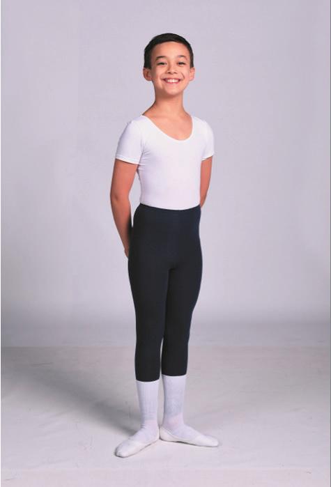 BOYS Preliminary to Grade 8 White short-sleeved leotard Navy tights White ballet shoes Vocational Level White Cotton Lycra Leotard with Cap
