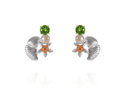 sapphire - $230 Ocean Treasures petite seahorse earrings,
