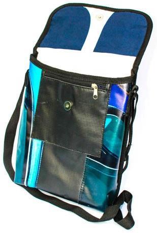TABLET SLING BAG WITH FLAP (PVC12A) Outside zipped pocket under flap.