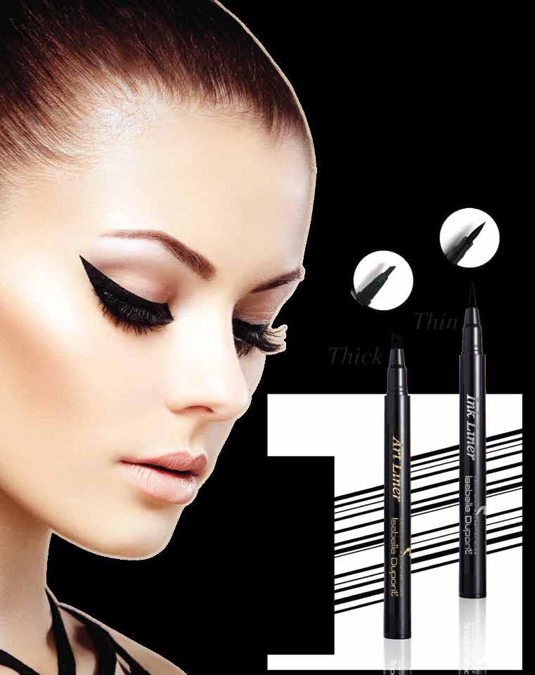 EYES ART LINER With cut-edge brush, perfect lines can be