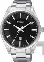 QUARTZ BI1030-53E BI1030-53E Gents Citizen Quartz round stainless steel case and bracelet, Black dial, with date.