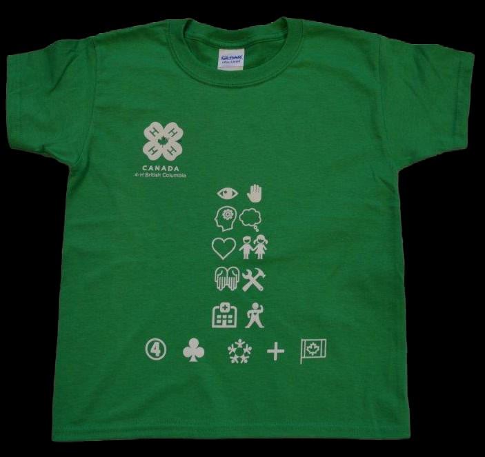 Tee with 4-H pledge in icons & logo.