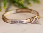 Each Thoughtful Metal Bracelet comes with a card inscribed with a matching saying or