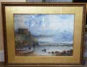 Lot 544 Lot 554 Lot 550 Lot 558 544 A large gilt framed and glazed (later) 19th Century Watercolour Study Pevensey Castle attributed to Sam Bough, R.S.A., 1856 (inscribed to lower gilded mounting), apparently unsigned, approx.