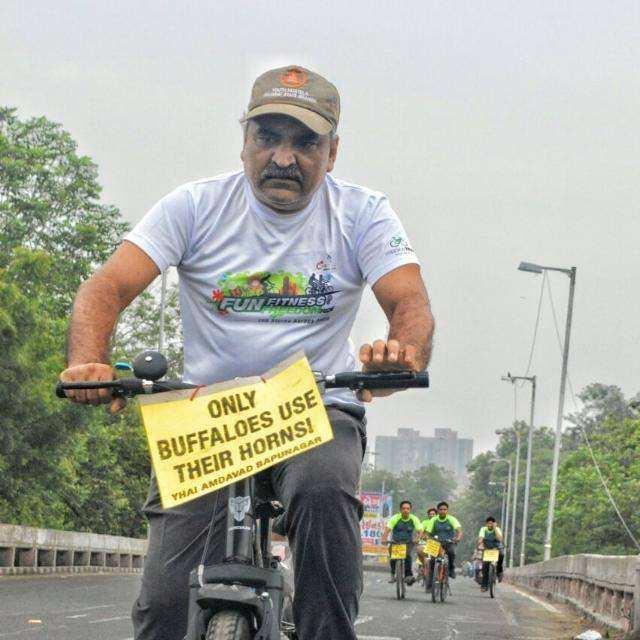 Mr. Mukesh akka Mukesh Bicycle promotes Bicycle for healthy living and green