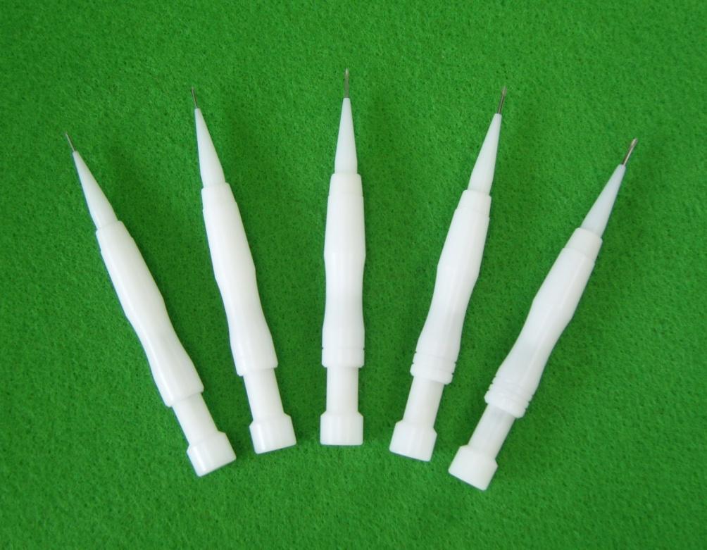 2) Product Highlights -. Ergonomic & simple design which configured to easily adjust pre-set length of both open needle and hair-bulb stopper pin. -. Excellent insertion quality by triple cut and fine slit needle which strikingly decrease the doctor s fatigue during operation.