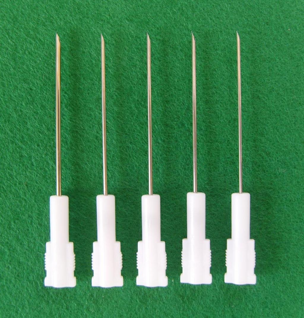 -. Fine Replacement Needle Type Code Outside Diameter(mm) Distinctive Color coding JHN - 06 0.65 One green point on the protection cap JHN - 08 0.8 One red point on the protection cap JHN - 10 1.