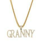 3076 NECKLACE: [1]Diamond pendant "GRANNY" 10K yellow gold, 1"inch letters, stamped (10KD5.50 GW56.