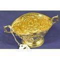 Victorian Sheffield silver cream jug and sugar bowl with wavy rim, scroll foliate decoration,