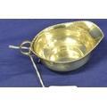 George V silver cream or sauceboat with gadroon rim and scroll handle 30-60 175.