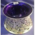 George II Irish silver wine funnel with beaded rim and removal strainer, by William