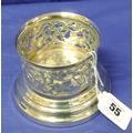 55. Profusely pierced and decorated silver plated candle holder