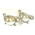 Pair of rectangular silverplated serving trays with pierced gallery borders and