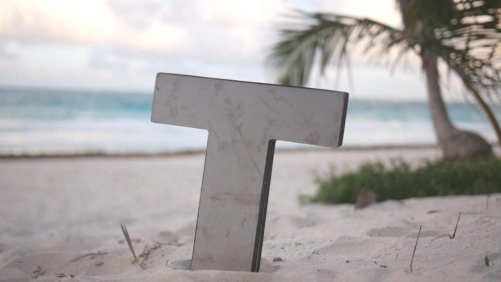 The Missing T 2018 The Missing T, 2018 Single channel HD video, 16:9, color, sound 10 06 On the welcome monument when entering the town Tulum, The letter T was