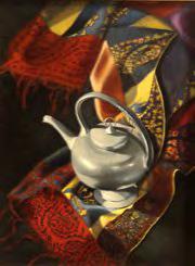 The Exhibition was at the Tyson Library, Black Mountain, from August 6th through August 17th. Winter Reverie - J. Kay Gordon - 2nd Place Pastel Chinese Teapot & Winter Scarf - S.