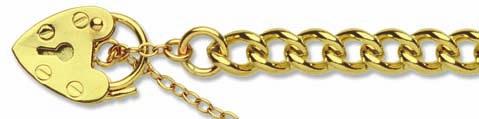 9ct yellow gold 9ct Padlock & Safety Chain Curb Bracelets The traditional Curb bracelet, with