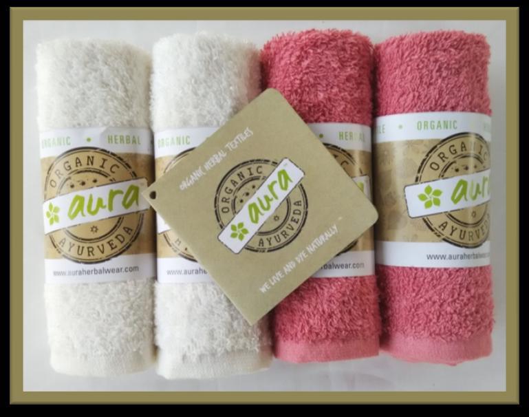 Herbal Dyed Organic Face Towels These are 550 gsm single pile towels. This pack of four hand towels are ideal for gifting or placing around the house.