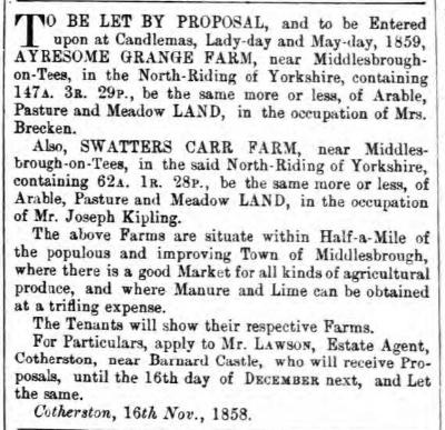 York Herald - Saturday 20 November 1858 1861 Yarm Burials, Stockton District Record Number: 681719.2 Location: Long Newton Church: St.