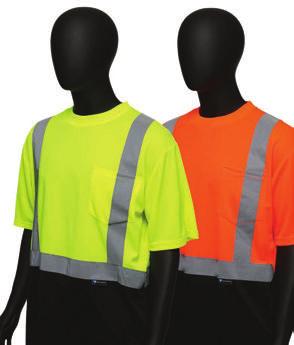 T-SHIRTS 47404/47405 Hi-Viz Color Block Safety Shirt Short Sleevedeved - Color block black bottom hides dirt and