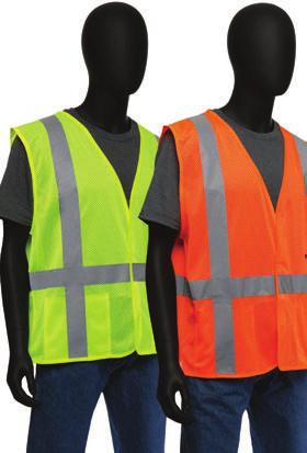 Safety Vest Solid - Color-block black bottoms hide dirt and grime - Mic tabs on both shoulders - Double pockets on chest with two compartments for