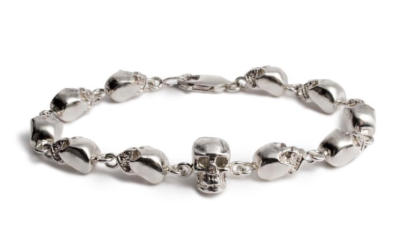Sterling Silver Large Skulls Bracelet