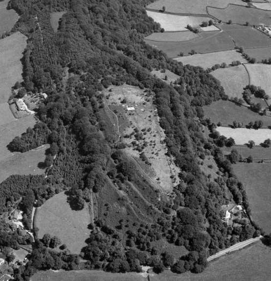 Resource 5 Aerial Photograph of Hembury Aerial Photograph of Hembury Hillfort taken in 1984 showing a small part of the large defensive ramparts and deep ditches. The rest are covered by trees.